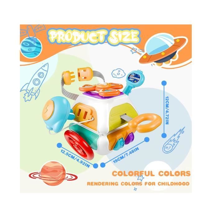 Jouet d'apprentissage - Cube D'Activité 10 en 1 - Coloré - Sensoriel - Éducatif