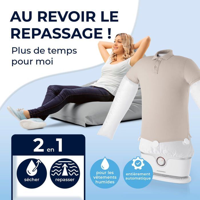 Fer à repasser pour chemises et chemisiers 2en1, 1800W
