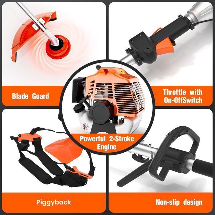 4-in-1 Brushcutter - BIPLUT - 52cc, 40-Tooth Blade, 10