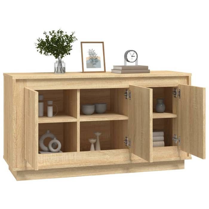 Moderne Kommode/Sideboard, Sonoma-Eiche, 102 x 35 x 55 cm, Holzwerkstoff LL0000206729