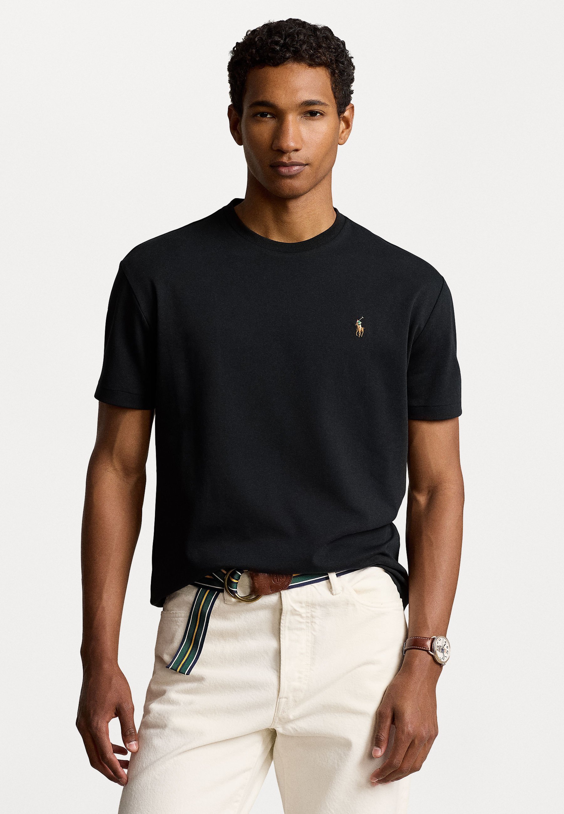 Polo Ralph Lauren CUSTOM SLIM FIT T-SHIRT AUS WEICHER BAUMWOLLE - Basic-T-Shirt - schwarz