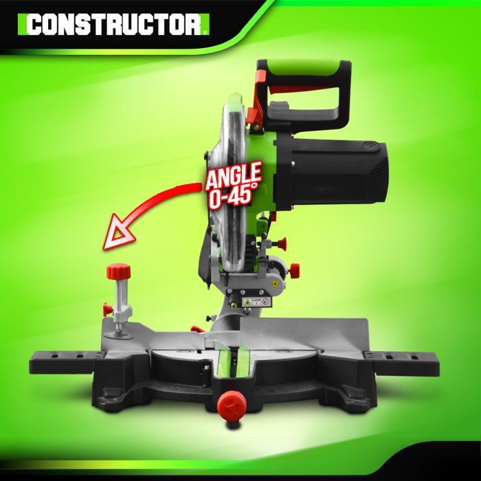 1800W Radial Mitre Saw - 254mm 36-Tooth Blade - Constructor