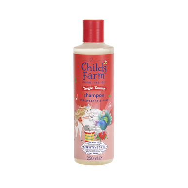 Childs Farm šampūnas plaukams „Tangle-Taming“ su braškėmis ir mėtomis, 250 ml