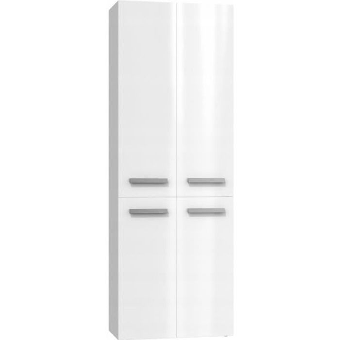 ELLOS - Armario de baño con dos cestas - Tiradores minimalistas - Dimensiones: 174x60x30 - Columna de almacenamiento
