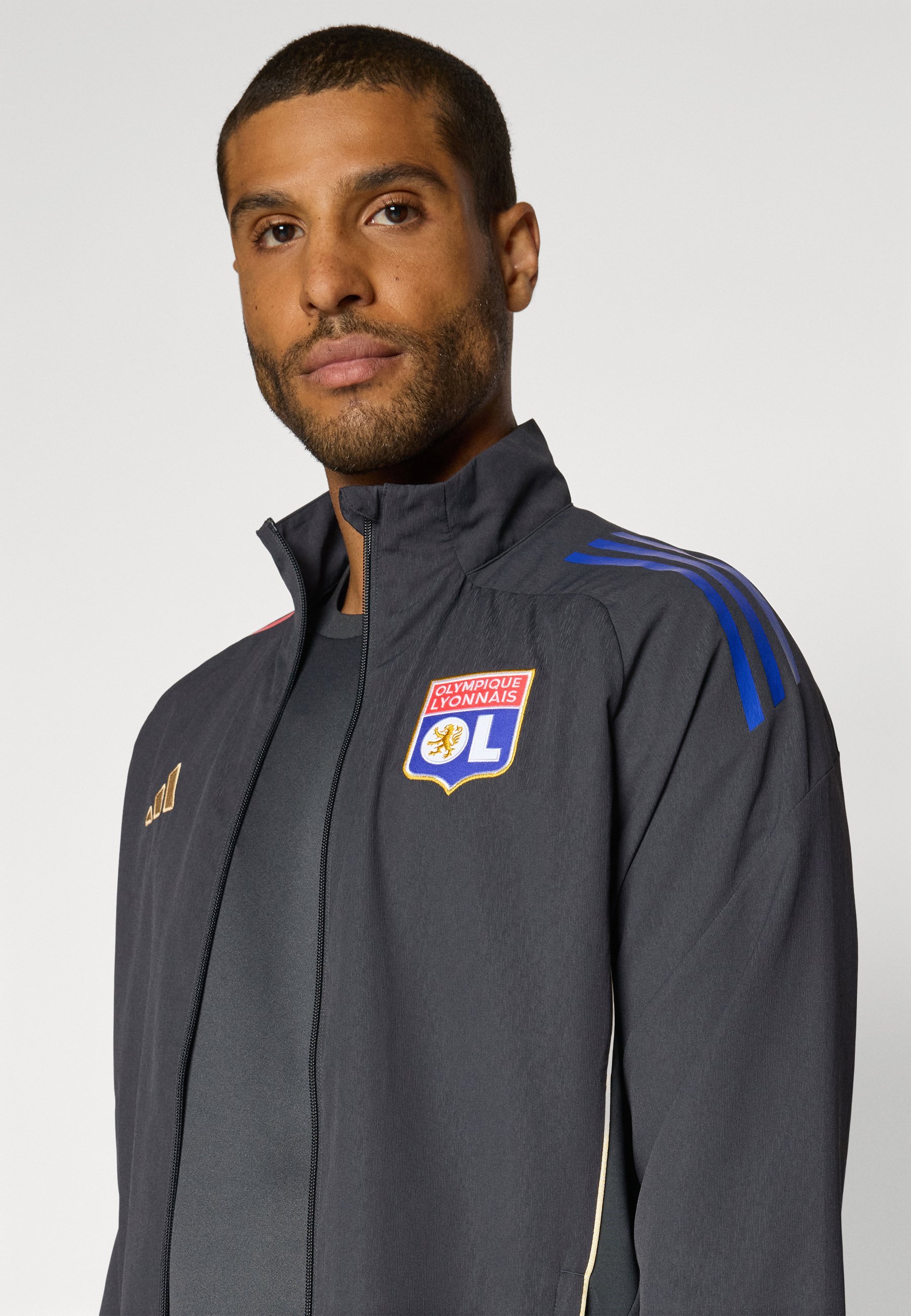 adidas Performance OL PRE JKT - Giacca da allenamento - carbonio/beige nebbia