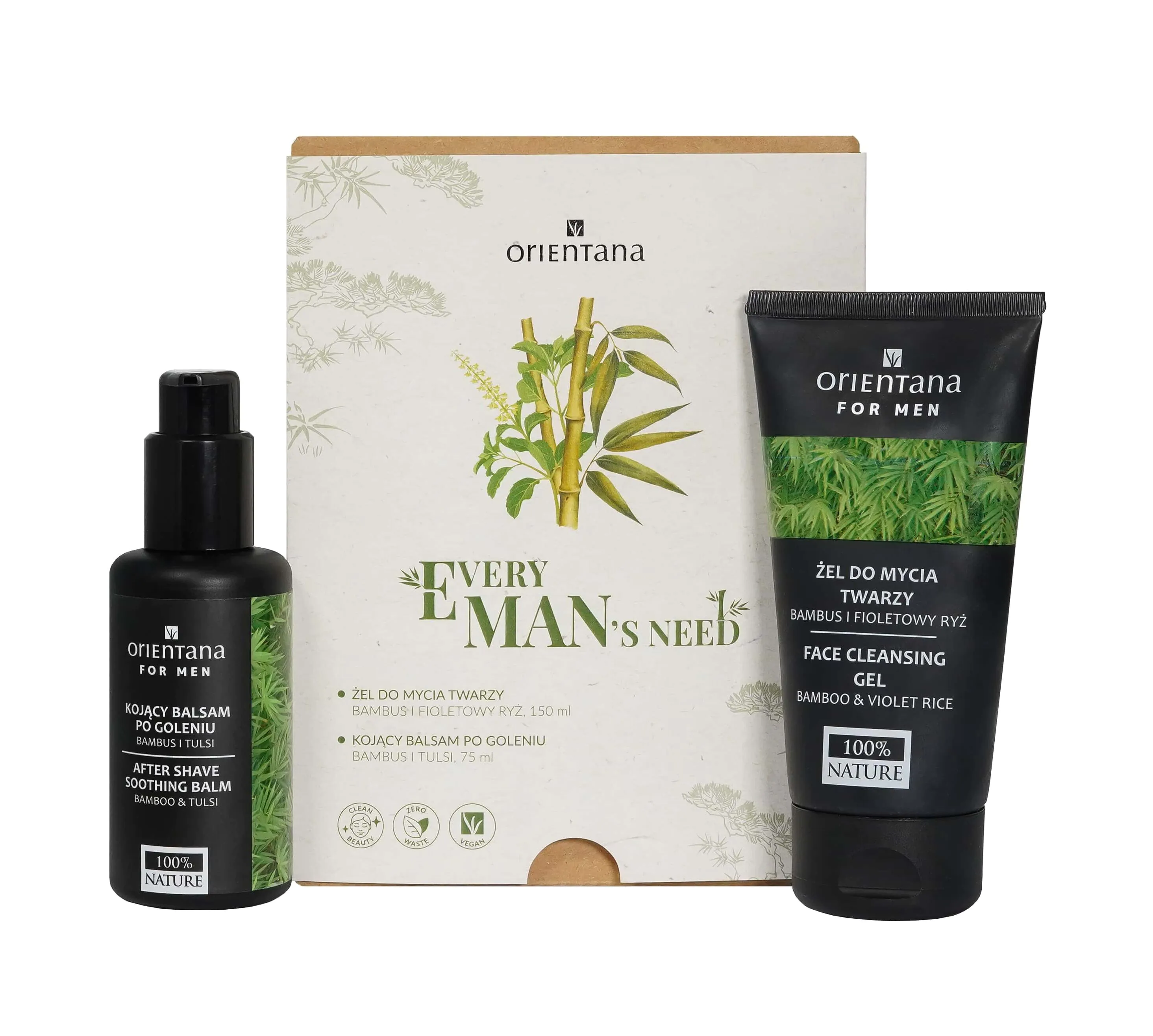 Orientana Every Man's Need Balsam po goleniu + Żel do mycia twarzy
