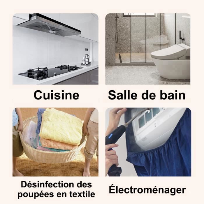 Nettoyeur Vapeur à Main Portable - Haute Pression - 2500W - Nettoyeur Vapeur 1500ml pour Cuisine/Salle de Bain/Maison/Auto/Tissus
