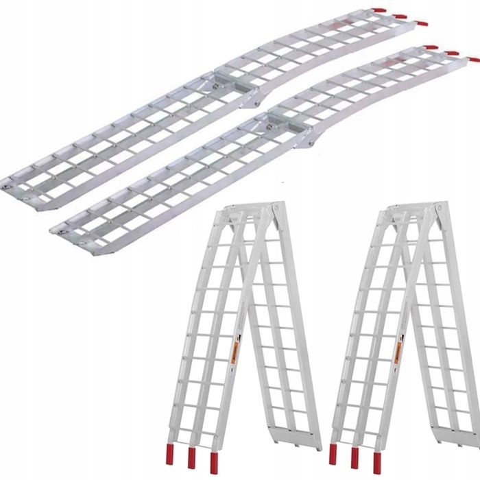 Rampas de carga plegables de aluminio – 195 x 28 cm | Capacidad de 680 kg | Para motocicletas y sillas de ruedas