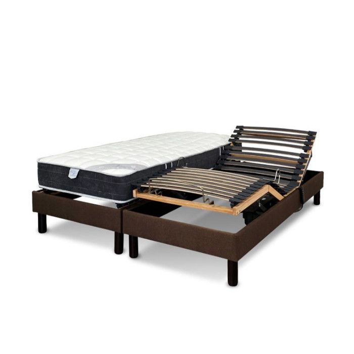 Conjunto de cama eléctrica Essenzia Zen RELAXATION marrón - Muelles clásicos 80x200 Muelles