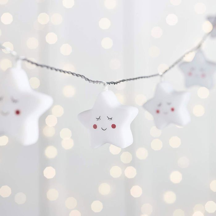 Guirlande Lumineuse de 20 Étoiles Lumineuses a LED Blanc Chaud pour Déco Chambre Enfant(Alimenté par USB)