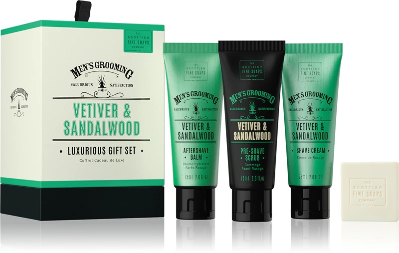 Scottish Fine Soaps vīriešu bārdas kopšanas komplekts ar vetivēriju un sandalkoku