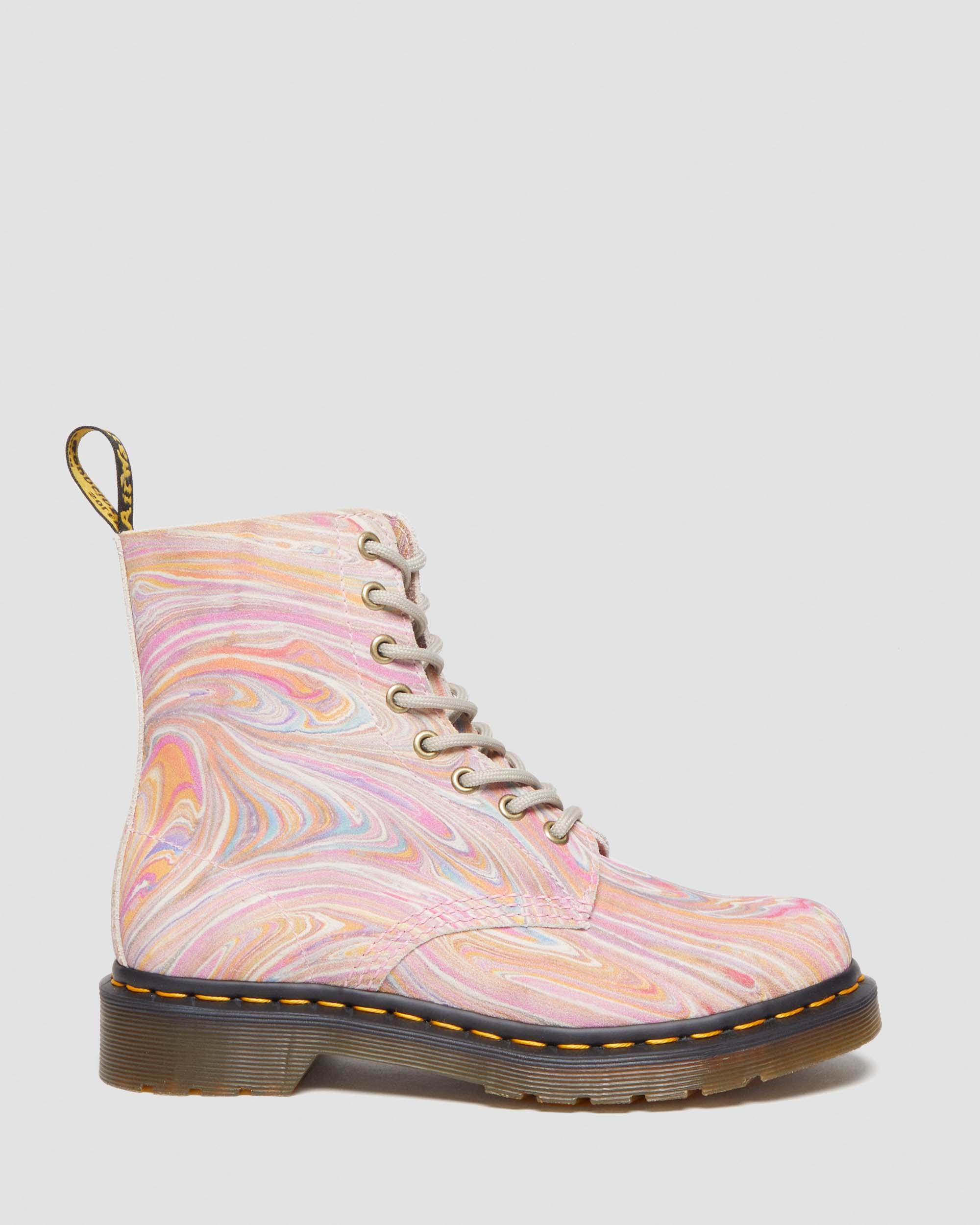 1460 Pascal Marbled Suede Lace Up Boots