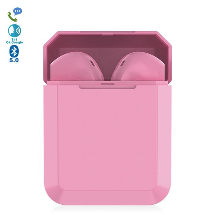 Auriculares inalámbricos DAM i2 TWS con Bluetooth 5.0 y pantalla táctil, con estuche de carga ergonómico. Cancelación de ruido ambiental. 4,3 x 2,2 x 5,3 cm.