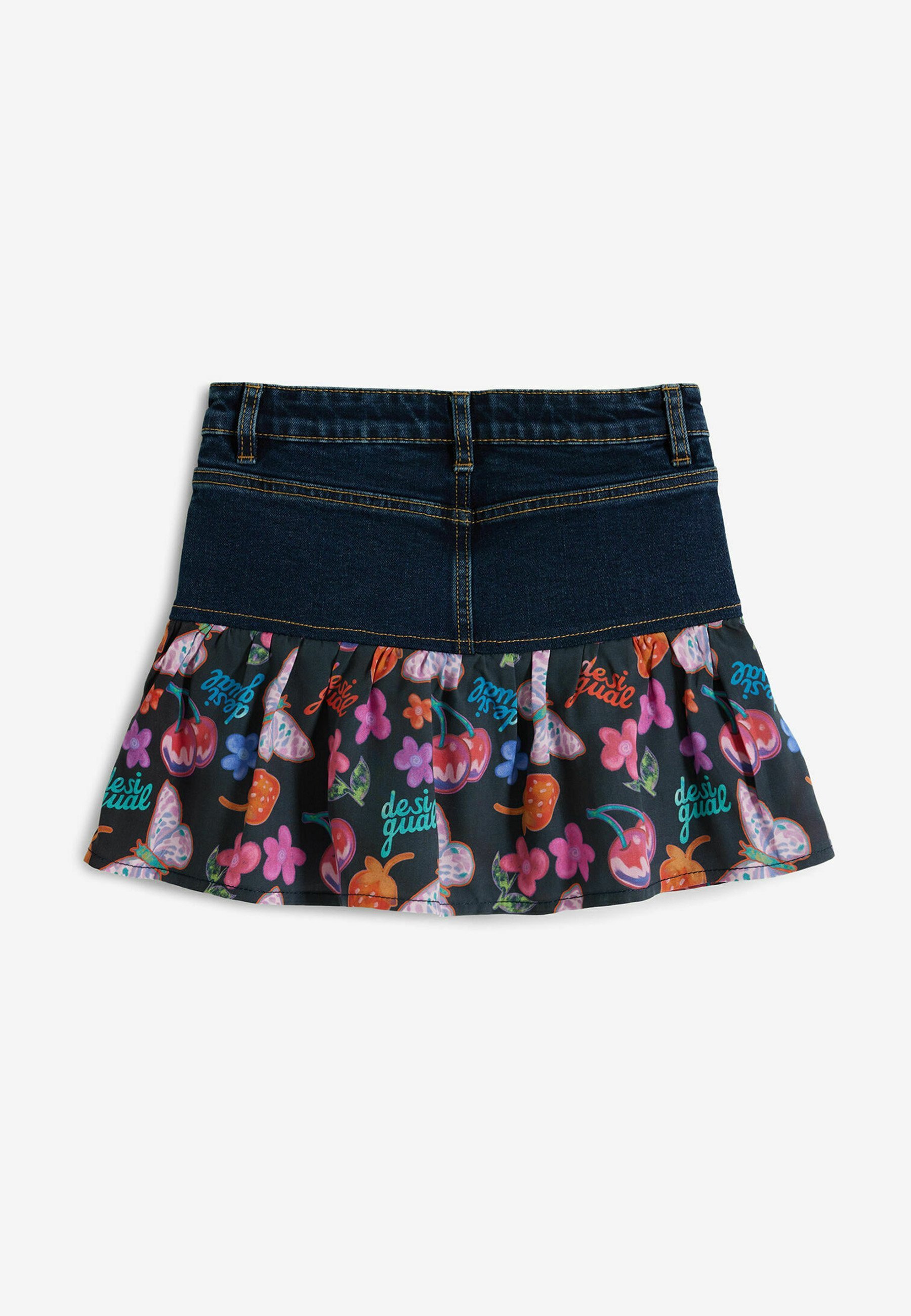 Desigual RUFFLE - Džínsová sukňa - modrá