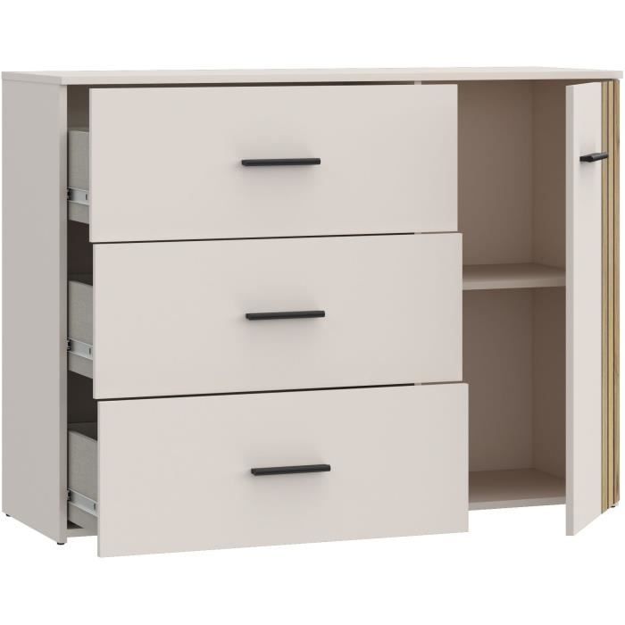 Commode WAIKATO 3 Tiroirs - Décor Cachemire - L120 x P41x H90 cm