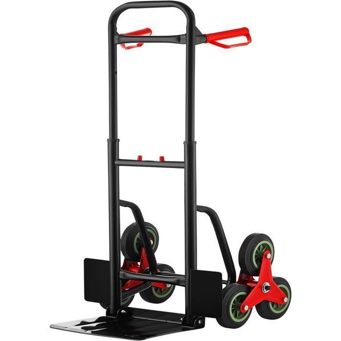 Carrello pieghevole a mano - Capacità di carico 200 kg, altezza regolabile 80-112 cm, carrello per il trasporto bagagli