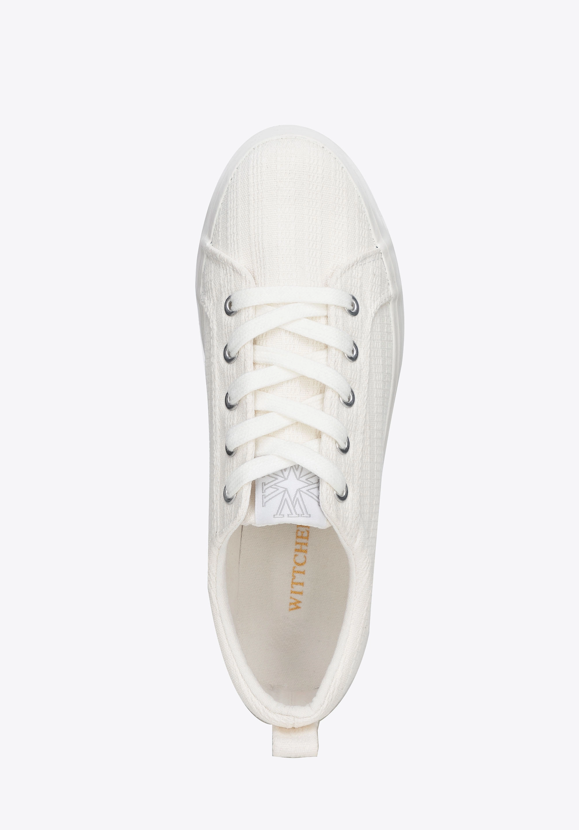 Damskie sneakersy na platformie kremowe