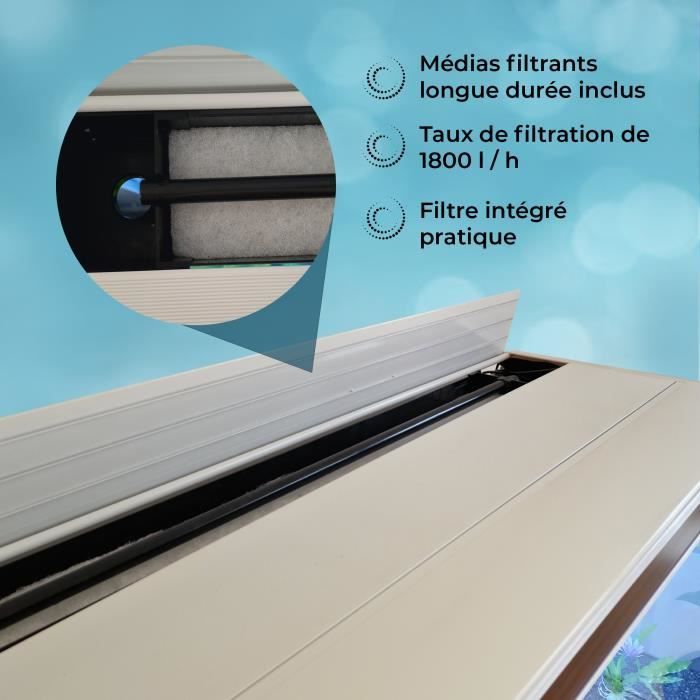 Aquarium - 300 Litres - Graviers Blanc - Meuble Blanc