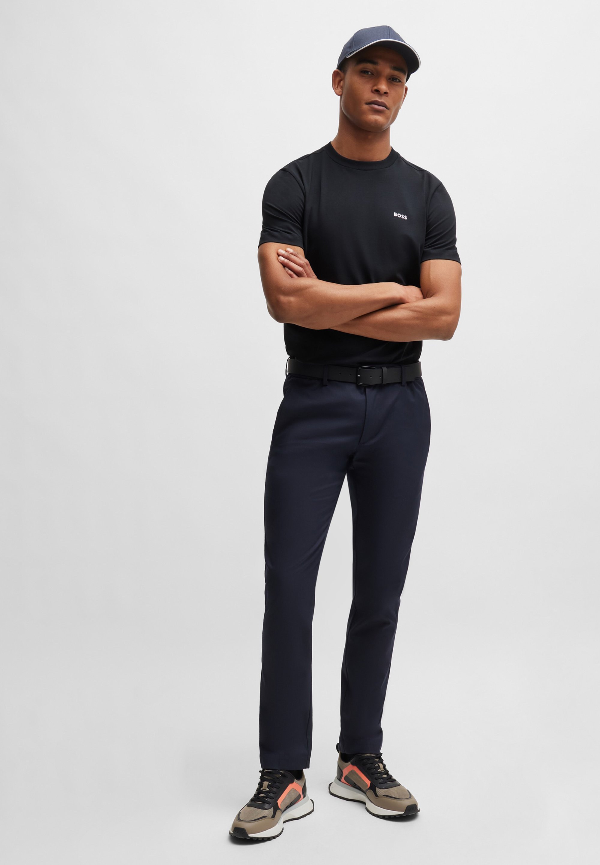 BOSS TEE - Basic-T-Shirt - Dunkelblau