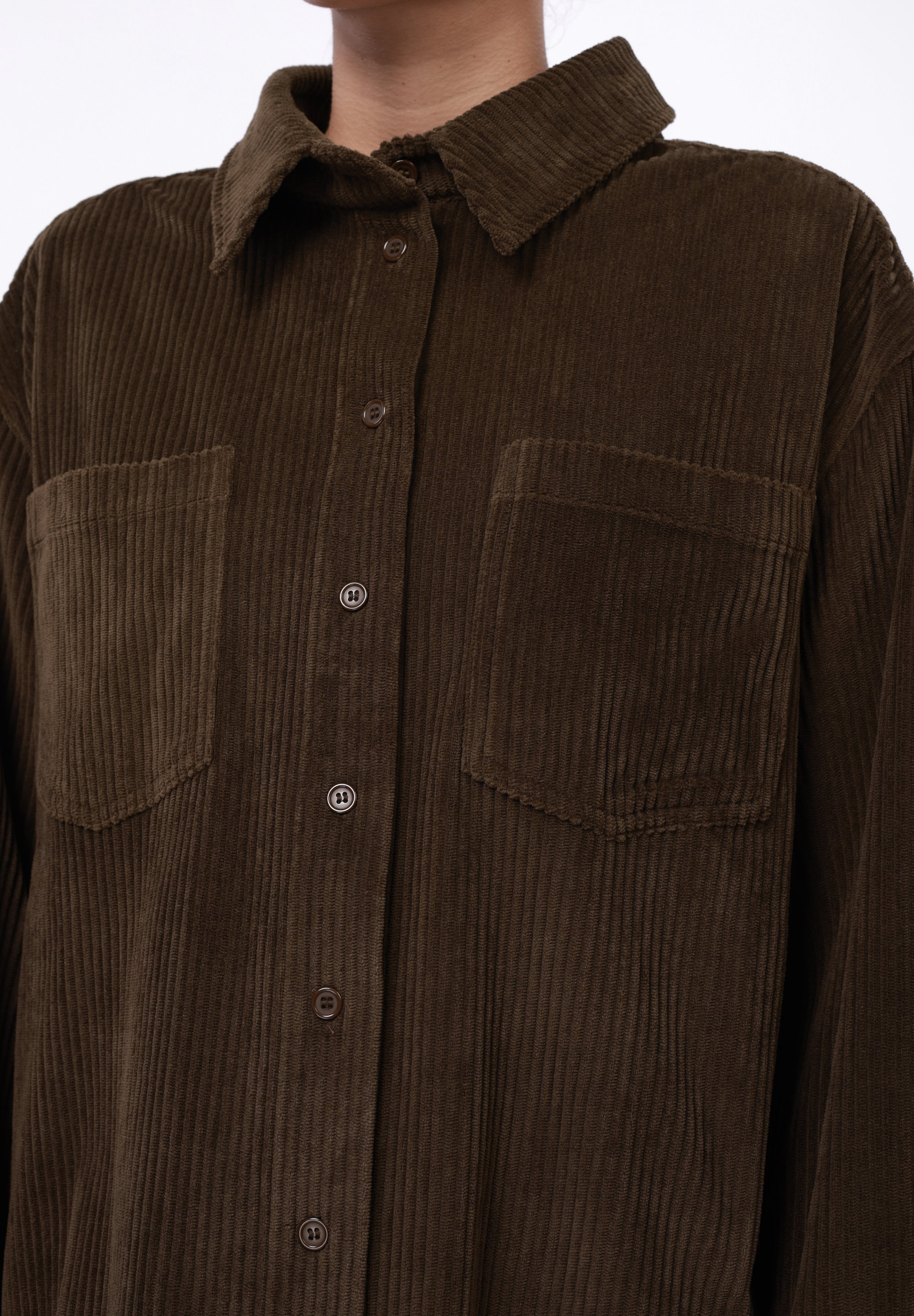 YOURTURN UNISEX - Blouse met knoopsluiting - chocolade