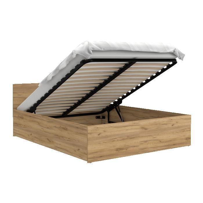 Lit coffre Panama 140x190 - Sommier inclus Chêne