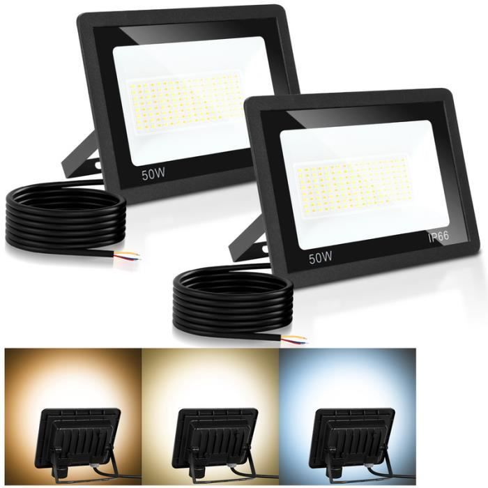 Projecteur LED - Hengda - 50W - IP66 - 3 Couleurs - 120° Angle de Faisceau