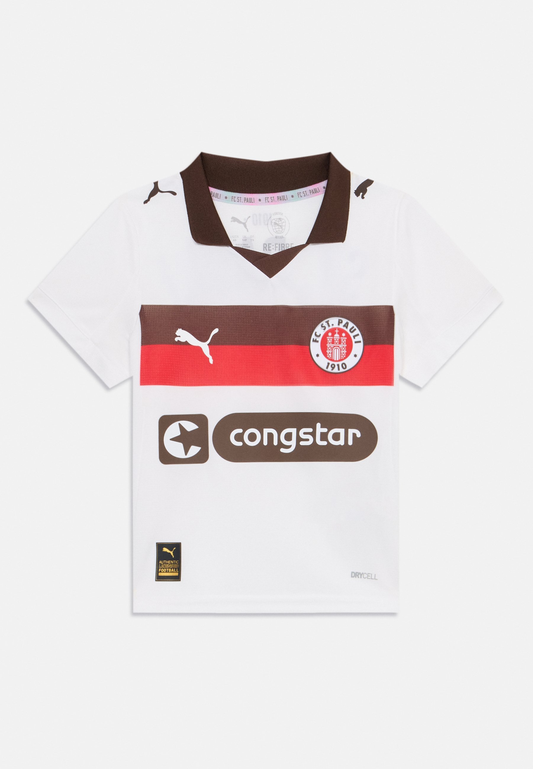 Maglietta sportiva Puma FC ST. PAULI AWAY UNISEX - bianco/marrone espresso