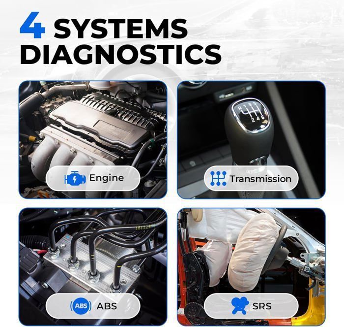 TOPDON ArtiDiag500 Outil de Diagnostic Auto OBD2 Scanner pour Moteur Transmission ABS SRS Lecteur de Code AutoVIN en français