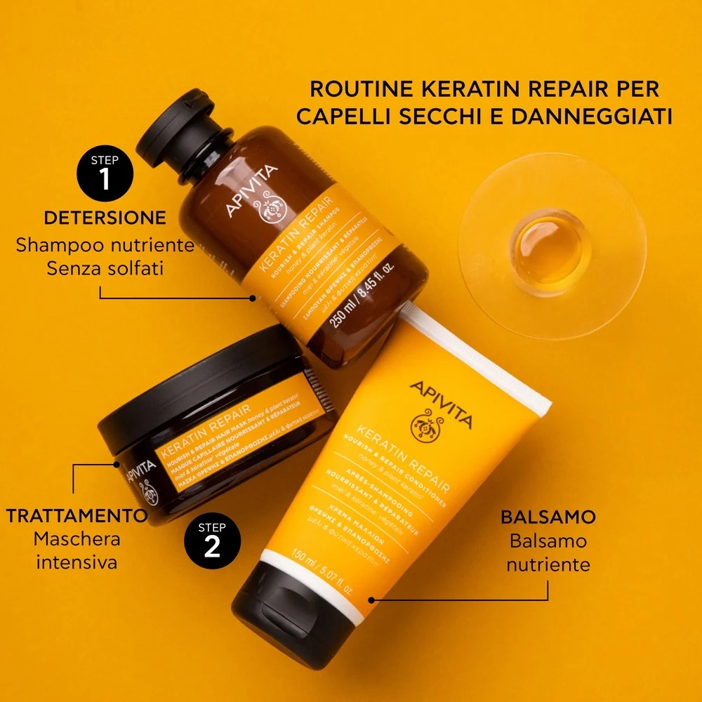 APIVITA Apivita Nourish & Repair shampoo met keratine 250 ml voor droog en beschadigd haar