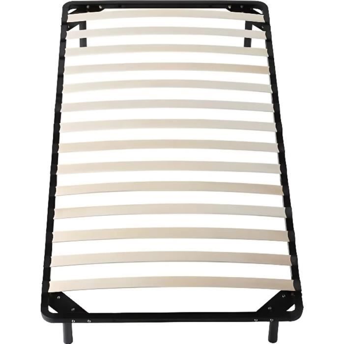 JULIE - Estructura de cama de láminas resistente y cómoda con patas de metal 90x190 x 29 cm - Montaje rápido y sencillo - Grosor del M