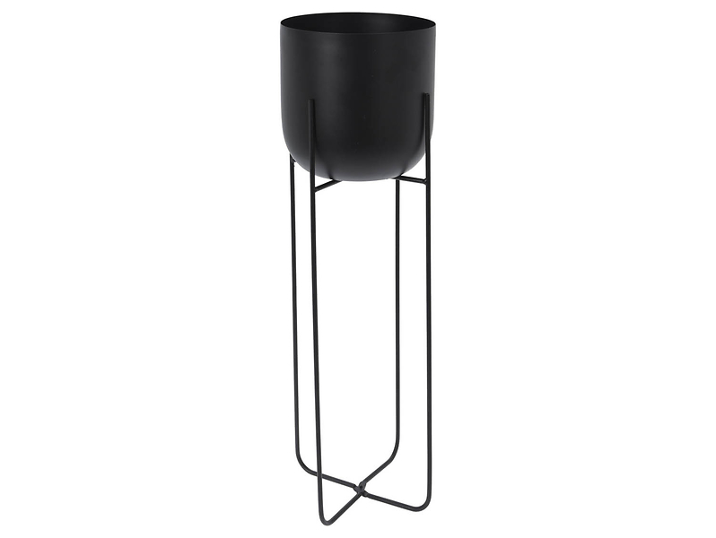 Doniczka metalowa na stelażu 59 cm czarna