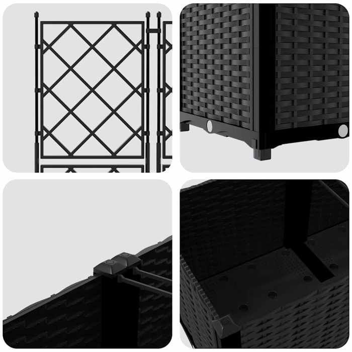 RUIG - NUEVA MACETA - JARDÍN CON RELLENO - 3 PIEZAS Negro 120x40x143 cm CL77987