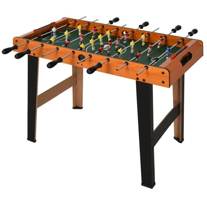 Tafelvoetbaltafel met roestvrijstalen stangen, voor tieners en volwassenen, 84,5 x 40 x 61,2 cm, zwart