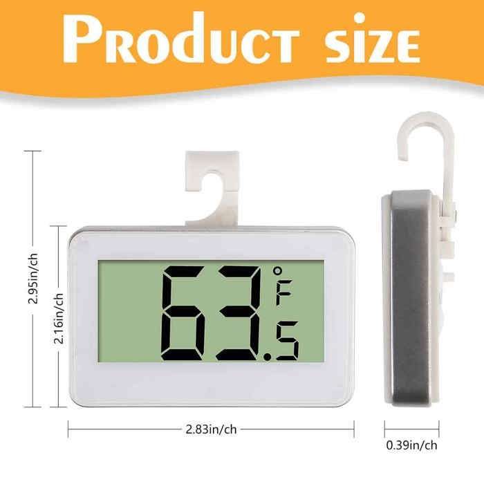 Termómetro para frigorífico doméstico con gancho magnético, alarma para congelador de supermercado, de -20 a 110 °C.
