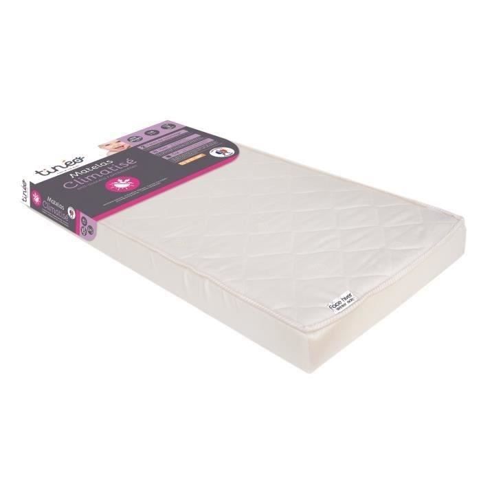 Cuna convertible 3 en 1 SAUTHON ELOI - Blanca + Colchón para bebé TINEO 60 x 120 cm