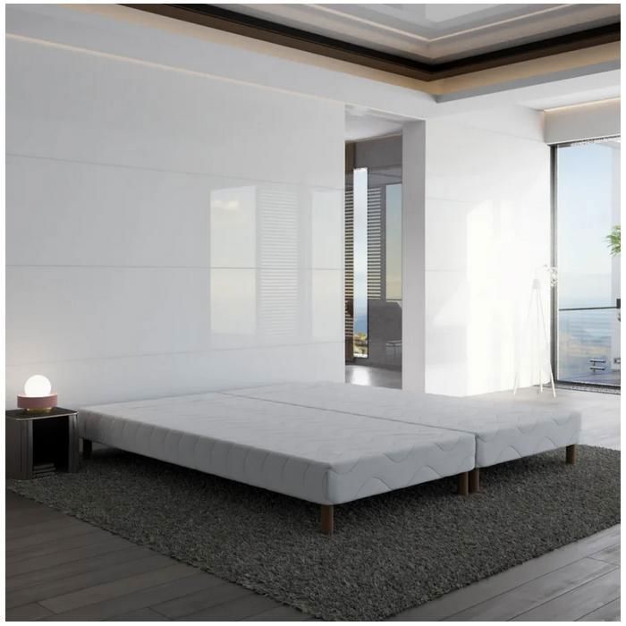 Sommier FIRST 180x200 (2x90x200)cm – 24 lattes pin massif – Pieds offerts – H30 cm – Tissu anti-acariens – Fabriqué en France