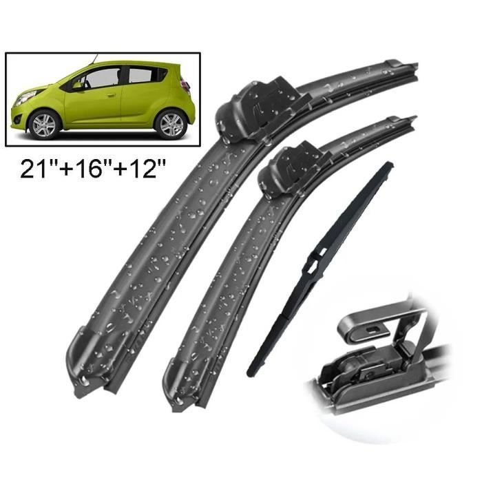 Juego de 3 limpiaparabrisas delanteros y traseros para Chevrolet Spark M300 2009 2010 2011 2012 2013 2014 2015