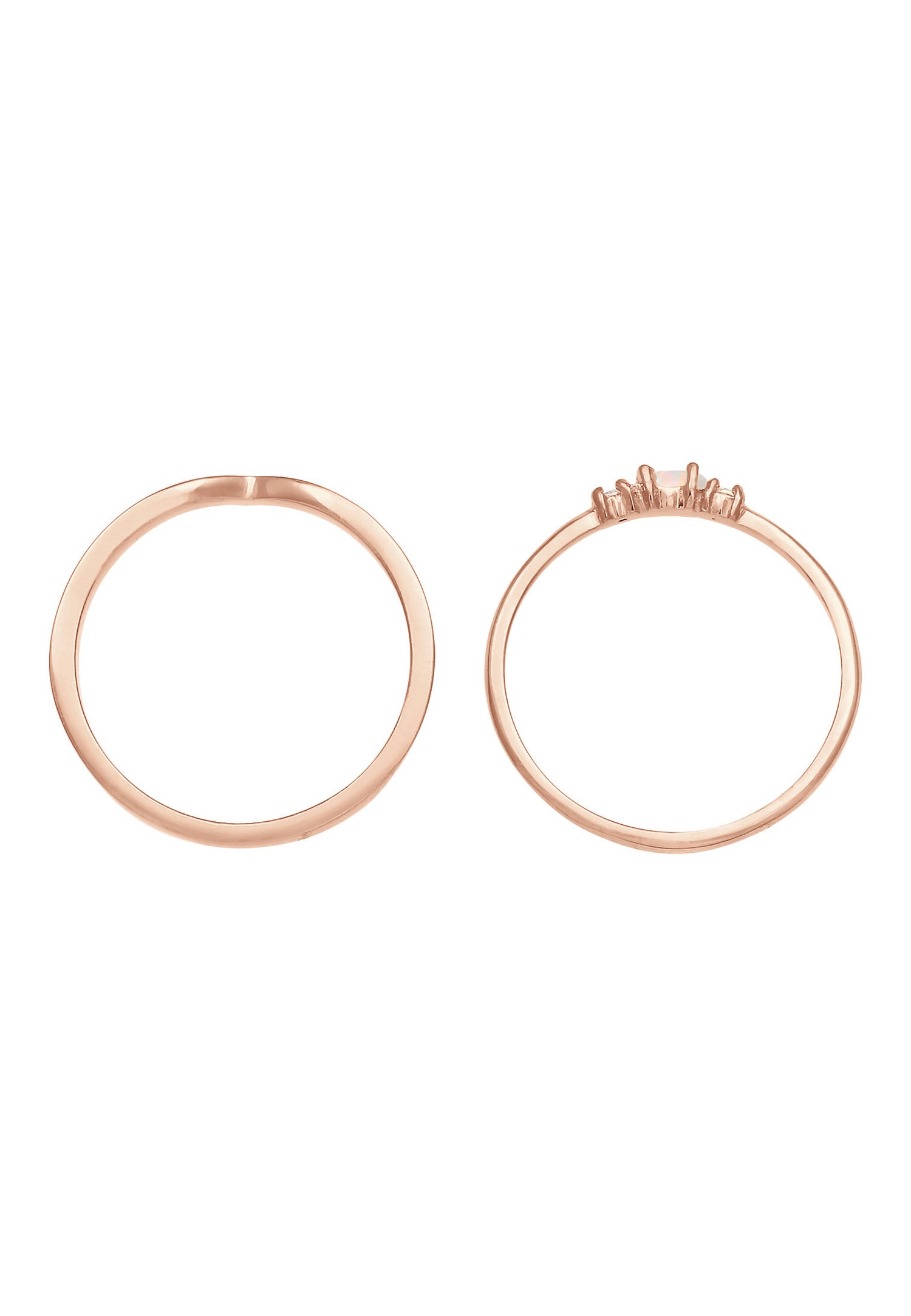 Elli Femmes Ensemble Marquise Forme de V Basique avec Opale Synthétique et Cristaux de Zirconium en Argent Sterling 925