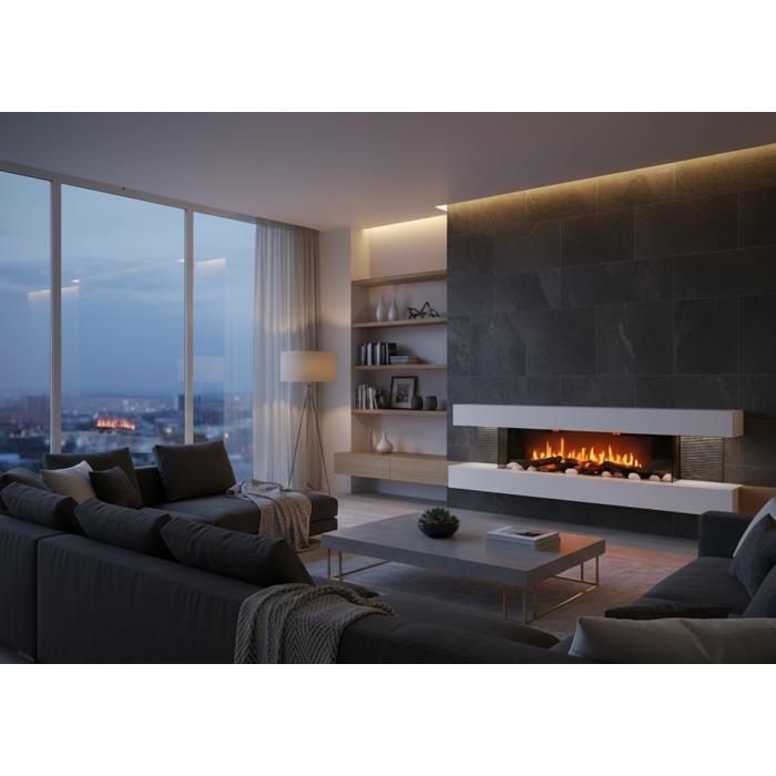 CHEMIN ARTE - Lounge 3XL 150 cm Wandkamin mit LED-Flammeneffekt, programmierbarer Heizung und Fernbedienung