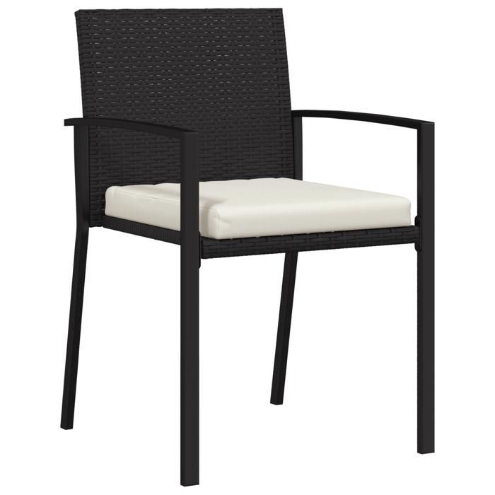 vidaXL Ensemble de Salle à Manger 3 Pièces de Jardin Noir Poly Rattan 3379233