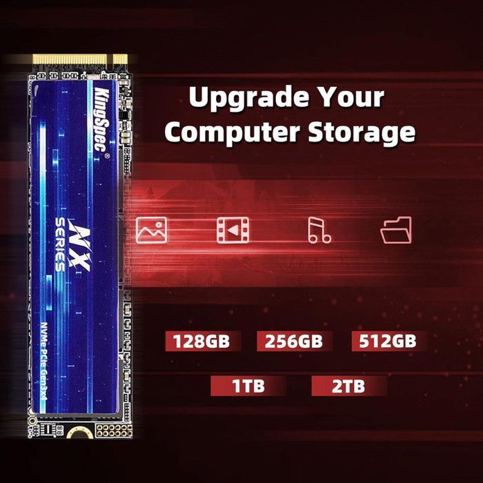 KINGSPEC NX Series 512GB M.2 2280 NVMe PCI Express Gen 3.0 x4 Internal SSD