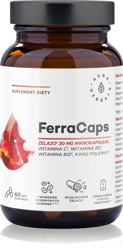 Aura Herbals FerraCaps Ferro 30mg Cápsulas Suplementares para Gestantes