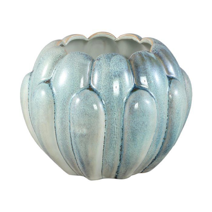 PTMD Pot de fleurs Divinder - 25x25x19 cm - Céramique - Pétrole