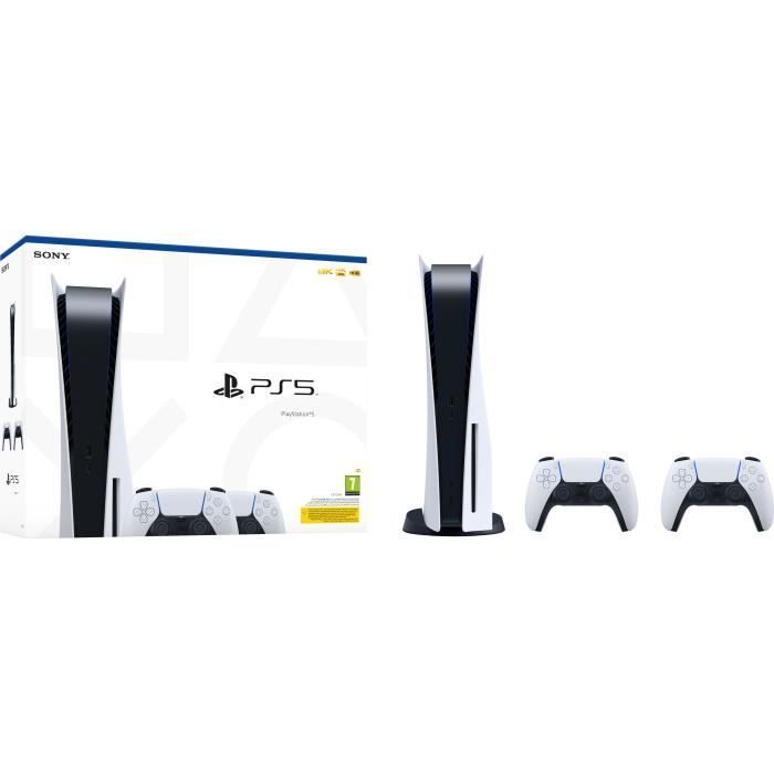 Console PlayStation 5 Standard + 2ème Manette DualSense Blanche