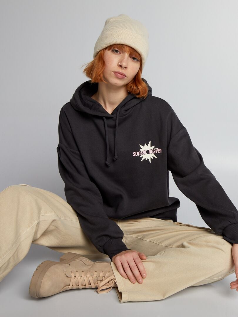 Hoodie met print - BLAUW