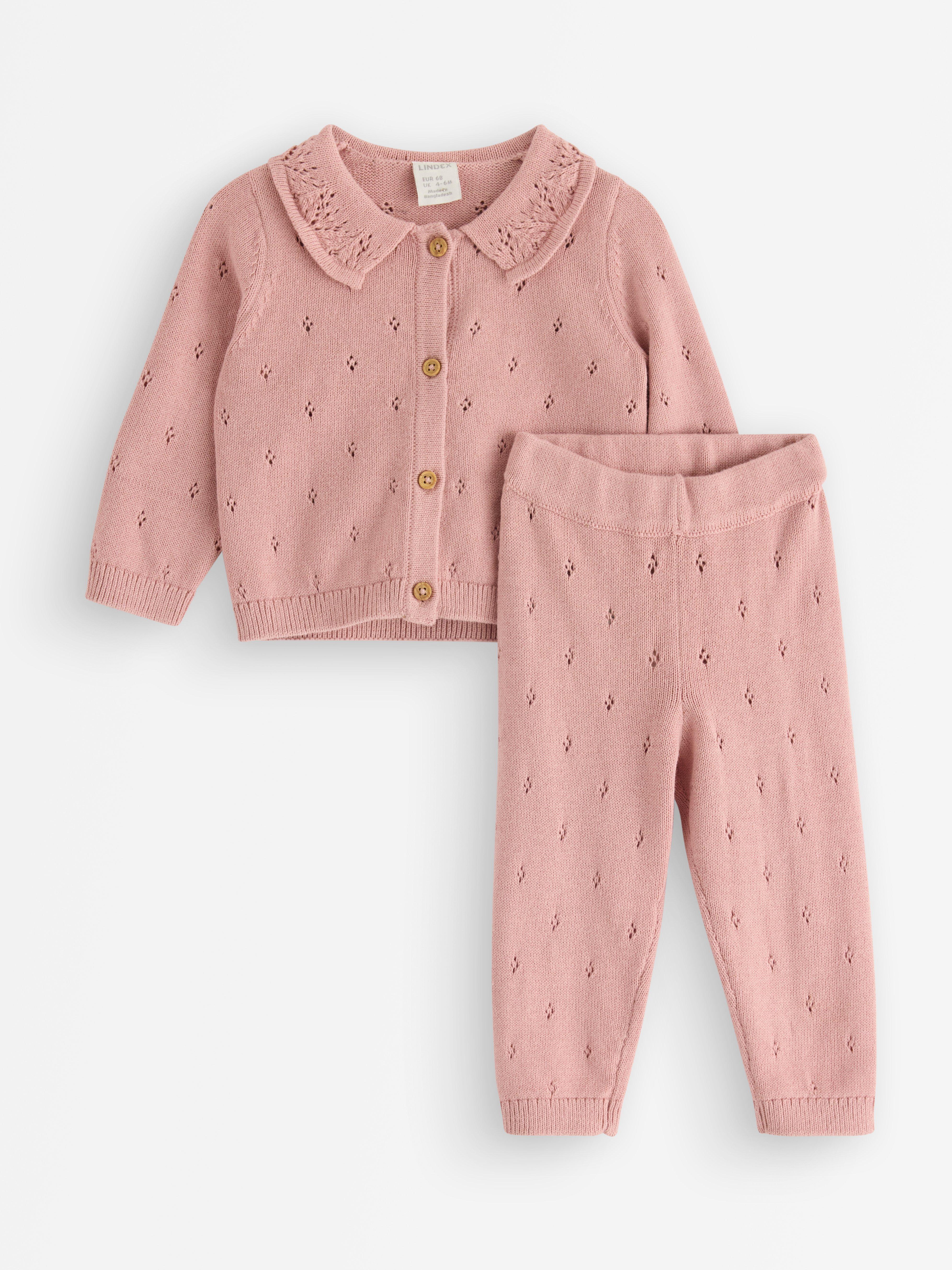 Souprava - kardigan a kalhoty Dusty Pink