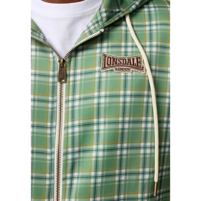 LONSDALE Survêtement homme slim fit vert/jaune - veste à capuche & pantalon Interlock