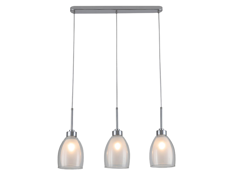 Lampa wisząca Vita 3-punktowa metalowa biało-srebrna