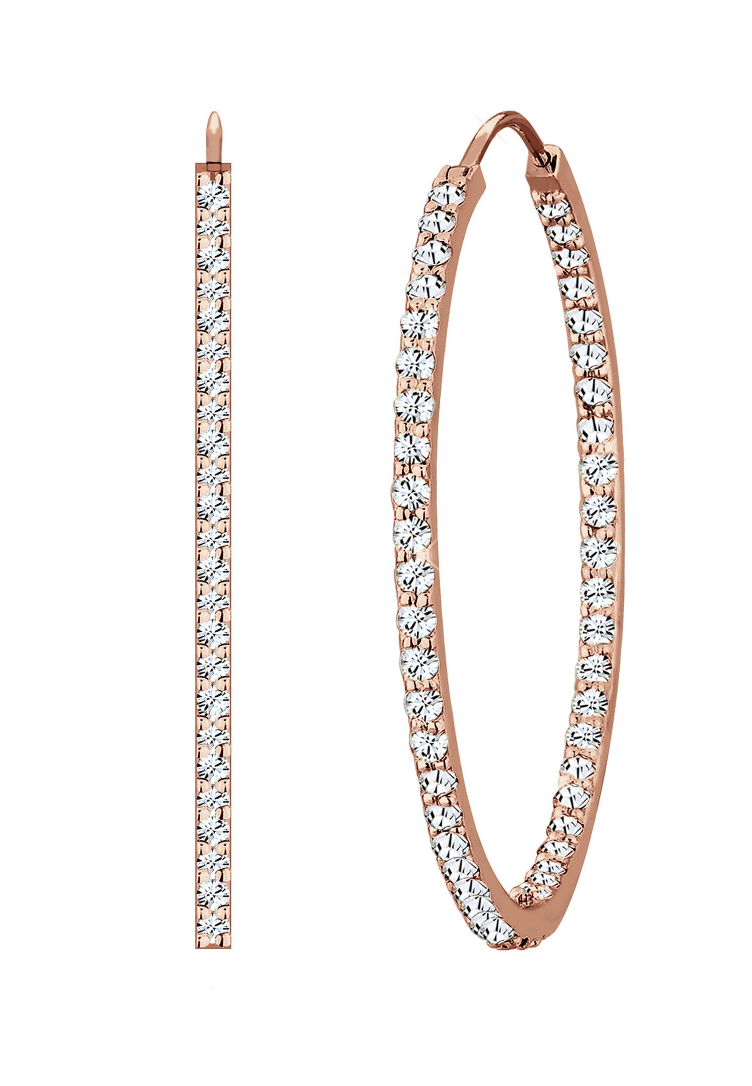 Elli PREMIUM Boucles d'Oreilles Créoles Cristal 925 Argent