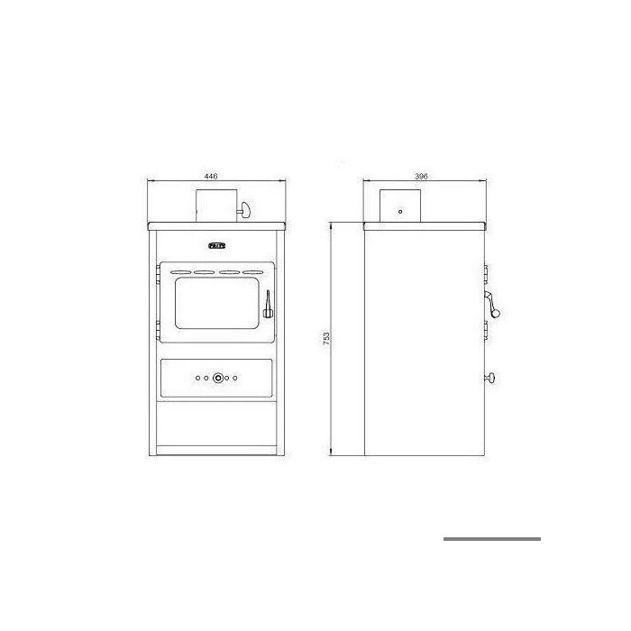 Poêle à bois Prity K1 – 9,5 kW, Noir Graphite, Classe A, Design Compact